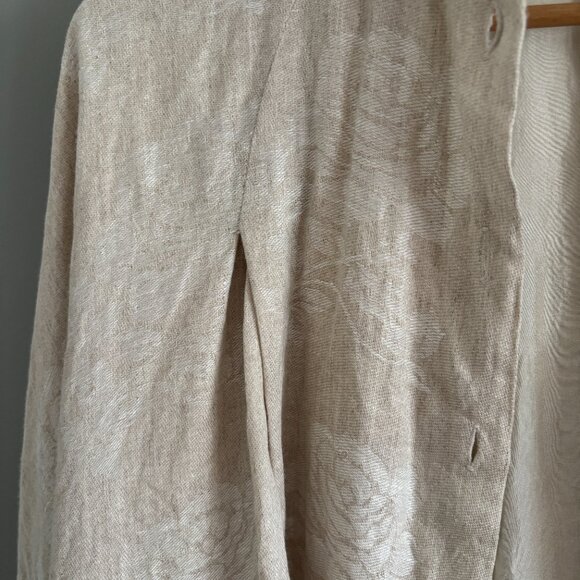 Ecru Linen + Silk Flouncy Blouse - Picture 8 of 11